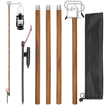 ランタンスタンド 収納式ダブルハンガー 直径16mm 打ち込み 軽量 高さ調整 コンパクト キャンプ ランタンポール アウトドア キャンプ用品