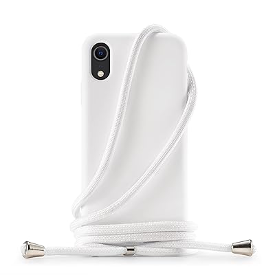 Apple iPhone X/iPhone XS 用 ケース iPhone X/iPhone XS カバー ネック ショルダー ストラップ付き スマホ シリコン カバー 紐付き 斜めがけ 織りストラップ付き 調節可能なショルダー クロスボディ ネック