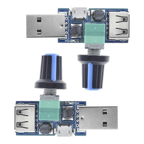2個セット USBファン 速度コントローラー 無段階調節 DC 5V ミニ 回転制御 ポテンショメータ スピードコントローラ レギュレーター 変速スイッチ LED調光・USB扇風機風量・ボリューム・テーブルランプ照度調整に最適 電力調節器