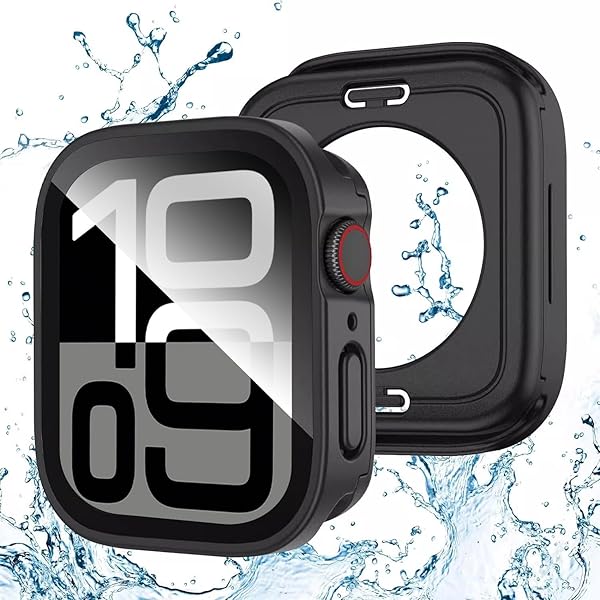 乐天商城 - for Apple Watchケース【2 in 1防水設計】46/42mm アップルウォッチ保護ケース 強化ガラスフィルム