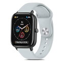 20mm バンド for Amazfit GTS 4 Mini/GTS 4/GTS 3/GTS 2 Mini, Bip U Pro/Bip 3/Bip 3 Pro バンド 交換ベルト 柔らかい シリコンバンド 調節可能 (グレー)