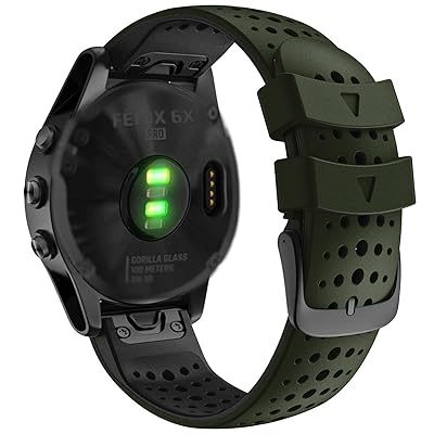 QuickFit 26mm 替えバンド for GARMIN(ガーミン) Fenix 6X バンド 留め金具の多空気穴通気性 シリコン スポーツ バンド アップ対応GARMIN(ガーミン) Fenix 7X/ Fenix 5X / Tactix 7 QuickFit 26mm 替えバンド for GARMIN(ガーミン) Fenix 6X バンド 留め金具の多空気穴通気性 シリコン スポーツ バンド アップ対応GARMIN(ガーミン) Fenix 7X/ Fenix 5X / Tactix 7