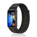 バンド HUAWEI Band 9 / HUAWEI Band 8 対応 ナイロンバンド ベルクロバンド 軽量 柔らかい マジックテープ ストラップ スポーツ 交換バンド HUAWEI Band 9 / HUAWEI Band 8 用 ブラック