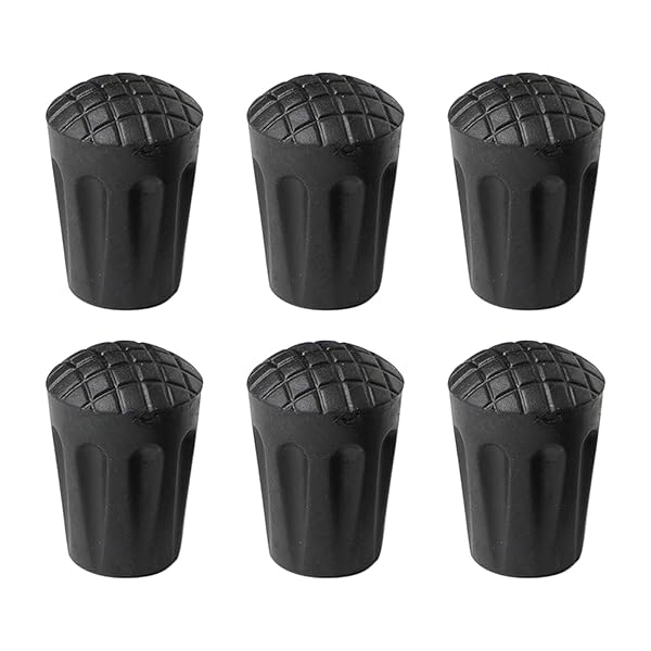 トレッキングポール 6個セット ストックキャップ アクセサリー 取り替え 軽量 ゴムキャップ