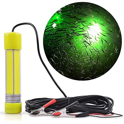 集魚灯 led水中集魚灯 集魚ライト 20W 12v 24v兼用 高光度120LEDs搭載 6M電源コード 収納ポーチ付 グリ..