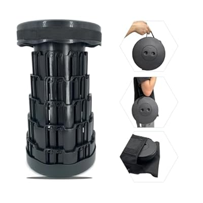 折りたたみ椅子 折り畳み椅子 キャンプ椅子 折り畳み椅子 折りたたみ椅子 アウトドア 椅子 折り畳み椅子 軽量 コンパクト アウトド キャンプ アチェア 5段階高さ調節 持ち運び 一秒開閉可能 伸縮式スツール 防水 (ブラック)