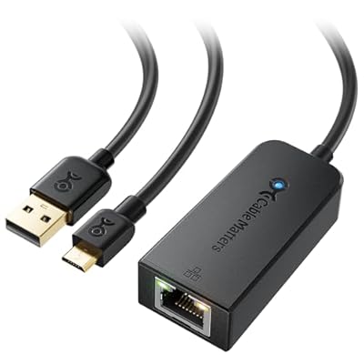 有線 LAN アダプタ Micro USB LAN変換アダプタ Fire TV Stick LAN変換アダプタ USB2.0 Micro-B 有線LANアダプタ 480Mbps ChromecastとGoogle Home Mini などビデオストリ