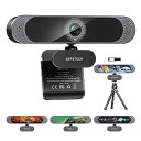 Webカメラ 4K オートフォーカス 800万画素 ウェブカメラ UHD画質 デュアルマイク内蔵 自動調光補正 USB接続 PCカメラ ビデオチャット ビデオ会議 オンライン授業 生放送 MAC OS, Youtube, Skype, Faceboo