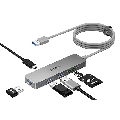 USBハブ USBポート USB 3.0ハブ超薄型6-in-1 SD/TFスロット+3*USB 3.0ポート+ Micro USB電源ポート 1.2 m延長ケーブル 5GBPS超高速データ転送 MacBook/iMac M1/Mac Studio、S
