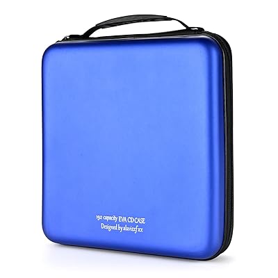 192枚収納DVD/CD対応ブルーレイディスクセミハードケースポータブル ウォレット (Blue)