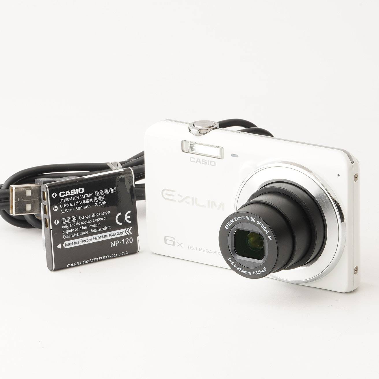 UNIDEN - カシオ Casio EXILIM EX-ZS26 ホワイト 4x 広角 光学ズームJ
