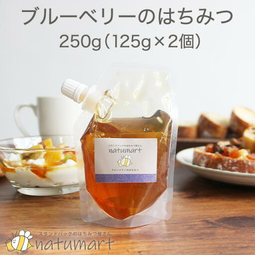 ブルーベリーのはちみつ 250g(125g×2袋) 100%純粋 キャップ付き スタンドパック 袋パッケージ カナダ産 蜂蜜 抗菌作用 ブルーベリーのはちみつ 250g(125g×2袋) 100%純粋 キャップ付き スタンドパック 袋パッケージ カナダ産 蜂蜜 抗菌作用
