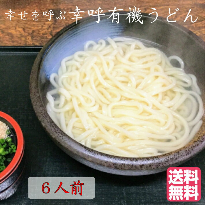 （送料無料・ご自宅向け）幸呼有機うどん　6人前　200g(100g×2）3袋 有機UDON　オーガニックうどん　オーガニック饂飩　オーガニックudon natural ナチュラル　無添加　お試し　ポイント消化　Organic　健康　訳あり　十五夜　月見そば　お月見　長寿食