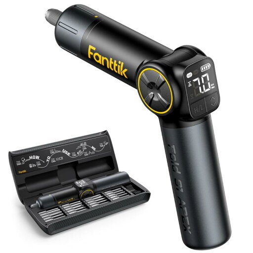 Fanttik S1 APEX 電動ドライバー 多角度ハンドル 8段ドルク設定 0.5-7N.m 正逆転切替 Type-C充電式 3.7V 2段回転速度 ビット20本 大容量バッテリー 画面操作機能付 DIY愛好家 デラックスバージョン Fanttik S1 APEX 電動ドライバー 多角度ハンドル 8段ドルク設定 0.5-7N.m 正逆転切替 Type-C充電式 3.7V 2段回転速度 ビット20本 大容量バッテリー 画面操作機能付 DIY愛好家 デラックスバージョン
