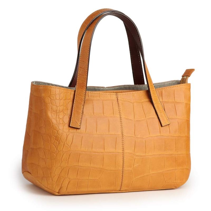 [サクラ] 日本製 本革 クロコ型押 トートバッグ