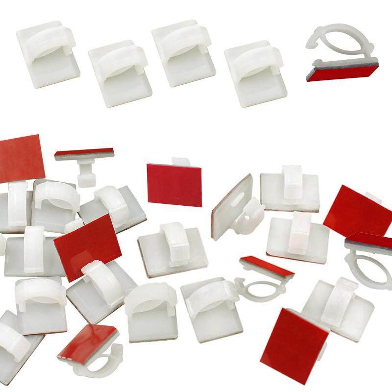 YANYULI ケーブルクリップ ケーブル固定具 コードクリップ 収納 40枚セット 接着式 粘着シート付 ケーブル収納 コード管理 配線隠し コードフック 車用 家庭用 事務室用家庭用