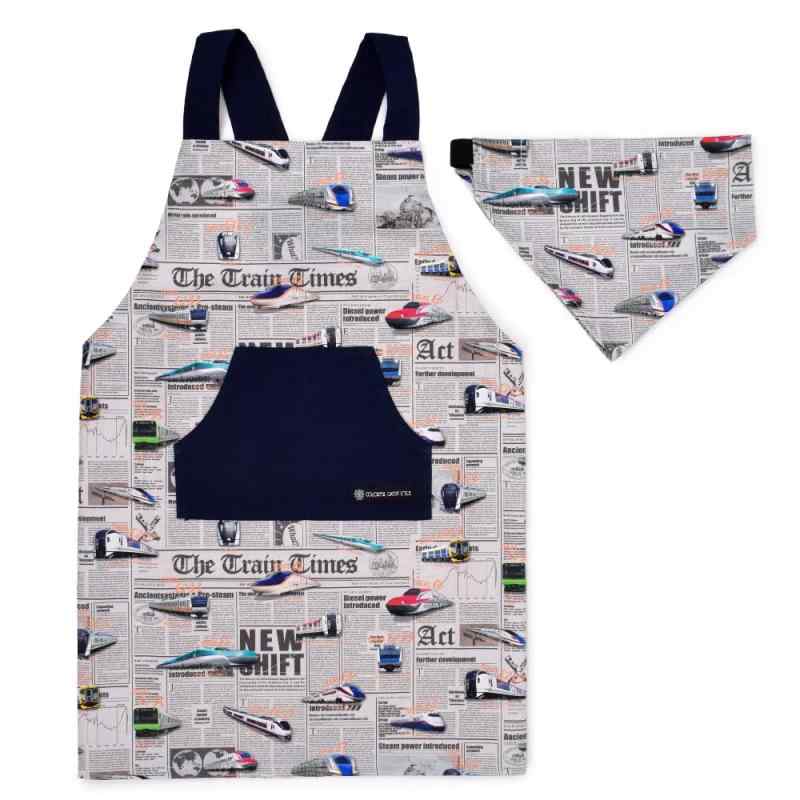 COLORFUL CANDY STYLE バッククロス子どもエプロン(100~120cm) 男の子 子供用 電車 新幹線 乗り物 宇宙..