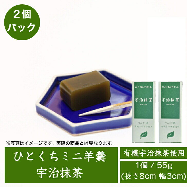 一口羊羹 ひとくちミニ羊羹 宇治抹茶 55g 2個パック 有機宇治抹茶使用 メール便可 / 個包装 羊羹 ひとくち ようかん スイーツ 無添加 濃厚 食べきり 羊羹 甜菜糖 てんさい オーガニック 和菓子 京都 お取り寄せ トレーニング 長期保存 非常食 備蓄食料 景品 賞品 /