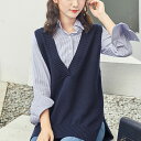 5COLOR★レディライクなVネックニットベスト【送料無料】【予約商品】【リアルタイムランキング入賞商品】