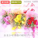 NATURAL EARTH 花束（1000円程度） おまかせ花束　ミニブーケ　誕生日　花　フラワー　花束　結婚記念日　お礼　記念日　卒業　卒園　入学　発表会　母の日　父の日　敬老の日　ギフト　ガーベラ　カーネーション　かすみ草　など