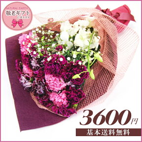 紫カーネとデンファレの花束 花 誕生日 送料無料 誕生日プレゼント フラワー 女性 母 祖母 ギフト 生花 プレゼント 退職祝い 卒業祝い 合格祝い お祝い 還暦祝い 男性 父 送別会 結婚記念日 お見舞い 結婚祝い 発表会 楽ギフ_包装