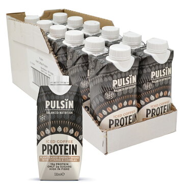 アイスコーヒー プロテイン エネルギーシェイク330ml 12入 ケース ICED COFFEE PROTEIN ENERRGY SHAKE 栄養機能食品 ビーガン プロテインドリンク 15gプロテイン 乳製品不使用 グルテンフリー 高品質のアラビカコーヒー 高繊維質 ビタミンB群 送料無料