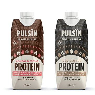 アイスコーヒー カカオマカ プロテイン エネルギーシェイク2本セット330ml×2 ICED COFFEE CACAO MACA PROTEIN ENERRGY SHAKE 栄養機能食品 ビーガン プロテインドリンク 15gプロテイン 乳製品不使用 グルテンフリー 高品質のアラビカコーヒー 高繊維質 ビタミンB群