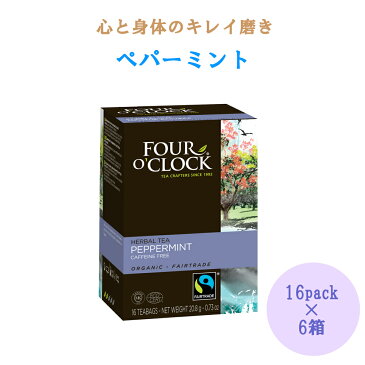 ペパーミント 花粉症 オーガニック (6入)ハーブティー ティーバック ホワイトデイお返し 母の日ギフト フェアトレード カフェインフリー 有機JAS認証 リフレッシュ 腸の消化 乗り物酔い 偏頭痛 お買物合計税抜7000円以上は送料無料