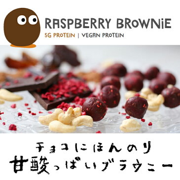 ラズベリーブラウニー プロテインボール 45g プロテイン エナジーボールダイエット 糖質制限 脂質制限 タンパク質お菓子 非常食 低脂肪 低カロリー 無添加 グルテンフリー 高食物繊維 砂糖不使用 グルテンフリー 6個までメール便可(\250)
