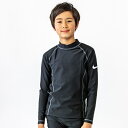 メール便対応 ナイキ NIKE スクール ロングスリーブ ラッシュガード BOYS ブラック/グレー 150cm SS23 UV 水着 スクール水着 男子