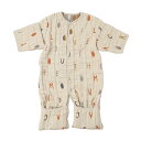 \全商品11倍!/10mois ディモワ コットンウール 6wayスリーパー ベージュ コットン ウール ガーゼ ダブルガーゼ 6重ガーゼ スリーパー カバーオール 足 おくるみ 赤ちゃん ベビー 3か月 ~ 7歳 長袖 半袖 前開き 洗濯可 ギフト プレゼント 出産祝い 日本製 送料無料