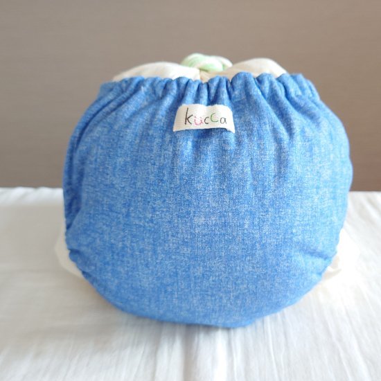 【メール便対応】 kucca クッカ 布おむつカバー デニムブルー Lサイズ 10kg~ テープタイプ トイレトレーニング あす楽対応