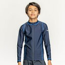 \全商品12倍!/ナイキ NIKE SS24 BOYS ロングスリーブ F/Z UV ハイドロガード ブルー 120 水泳 長袖 キッズ UV ファスナー付 ス...