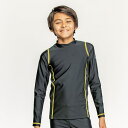 \全商品14倍以上!/ナイキ NIKE SS24 BOYS ロングスリーブ UV ハイドロガード イエロー 140 水泳 長袖 キッズ UV スクール水着 男子...