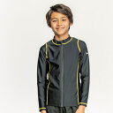 \全商品12倍!/ナイキ NIKE SS24 BOYS ロングスリーブ F/Z UV ハイドロガード イエロー 140 水泳 長袖 キッズ UV ファスナー付 ...