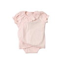 \全商品11倍以上!/10mois ディモワ PATTO SATTO OMEKASHI 半袖襟フリル ピンク 50-60cm 肌着 インナー テープ ベビー 赤ちゃん ロンパース 出産準備 前開き 送料無料