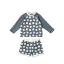 【2025限定デザイン】 マールマール 水着 スイムウェア ネイビー 80cm MARLMARL swimwear grid wave navy 水着 UVカッ...