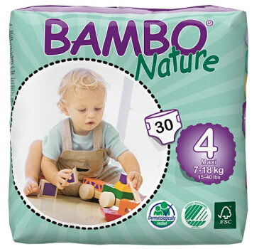 【ポイント★14倍★】【送料無料】【ラッピング無料】プレミアム紙おむつ バンボネイチャー BAMBO Nature テープタイプ マキシ 30枚入 サイズ4(M)7〜18kg オーガニック紙おむつ プレミアム紙おむつ デンマーク 王室御用達【あす楽対応】【ナチュラルリビング】