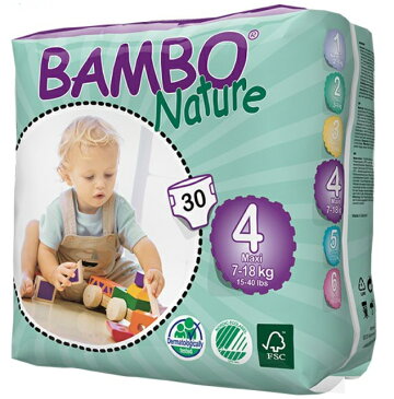 【ポイント★14倍★】【送料無料】【ラッピング無料】プレミアム紙おむつ バンボネイチャー BAMBO Nature テープタイプ マキシ 30枚入 サイズ4(M)7〜18kg オーガニック紙おむつ プレミアム紙おむつ デンマーク 王室御用達【あす楽対応】【ナチュラルリビング】