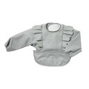 【正規品】 10mois ディモワ お食事ポーチロン 長袖 フリルグレー お食事 エプロン ポケット付き ポーチ型 コンパクト 持ち運び おでかけ 赤ちゃん 子...