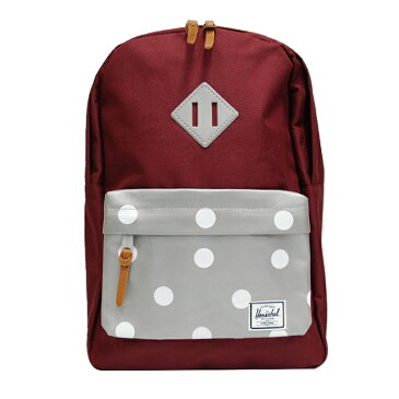 【ポイント★さらに5倍★】【正規品】【ポイント10倍】 HERSCHEL(ハーシェル) HERITAGE Youth ヘリテージ(ユース) Windsor Wine/Grey 3M Polka Dot リュックサック バックパック/塾/遠足/旅行用【あす楽対応】【ナチュラルリビング】