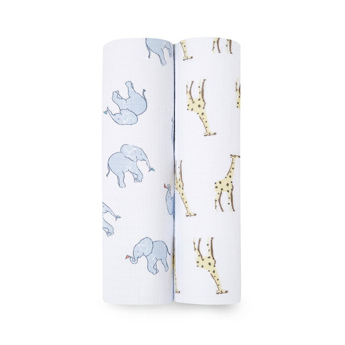 ＼全商品11倍以上！／【日本正規品】 エイデンアンドアネイ エッセンシャルズ aden+anais essentials モスリン スワドル サファリ safari 2枚入り おくるみ ブランケット プレウォッシュ加工 肌掛け 授乳ケープ 出産準備 出産祝い ギフト プレゼント 2