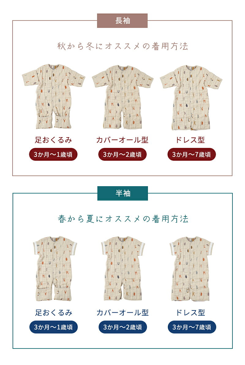 10mois ディモワ コットンウール 6wayスリーパー ミント コットン ウール ガーゼ ダブルガーゼ 6重ガーゼ スリーパー カバーオール 足 おくるみ 赤ちゃん ベビー 3か月 ～ 7歳 長袖 半袖 前開き 洗濯可 ギフト プレゼント 出産祝い 日本製 送料無料