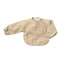 【正規品】 10mois ディモワ お食事ポーチロン 長袖 くまベージュ お食事 エプロン ポケット付き ポーチ型 コンパクト 持ち運び おでかけ 赤ちゃん 子...