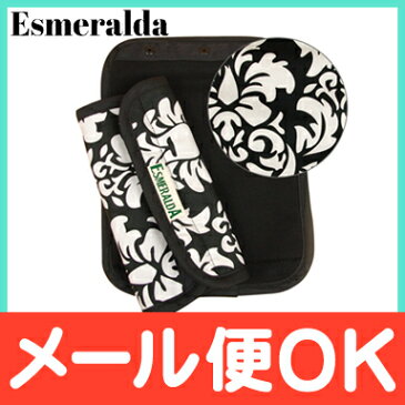 \全商品ポイント12倍+クーポン300円/【メール便可】 エスメラルダ サッキングパッド オーガニックコットン ブラックダマスク よだれパッド【ナチュラルリビング】