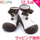 Attipas アティパス Dot Ribbon ドットリボン ブラウン 12.5cm ベビーシューズ ファーストシューズ トレーニングシューズ あす楽対応