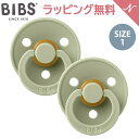 ビブス BIBS カラー 2色セット セージ / セージ Sage / Sage size 1 おしゃぶり デンマーク 北欧 天然ゴム 新生児 赤ちゃん ベビー 出産祝い 0カ月 ~ 6ヵ月
