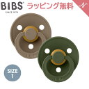 ＼全商品12倍！／ビブス BIBS カラー 2色セット ダダークオーク ハンターグリーン Dark Oak Hunter Green 1 おしゃぶり デンマーク 北欧 天然ゴム 新生児 赤ちゃん ベビー 出産祝い 0カ月 ～ 6ヵ月 あす楽対応