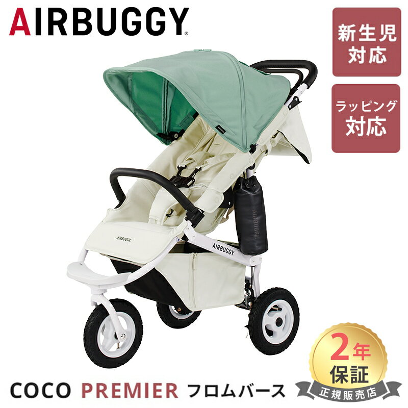 \全商品11倍以上!/無料ラッピング・のし対応 エアバギー ココ プレミア フロムバース グラスグリーン レインカバー ドリンクホルダー 付き AirBuggy COCO Premier FROMBIRTH ベビーカー 新生児 0ヵ月 正規品 メーカー保証 送料無料