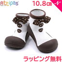 Attipas アティパス Dot Ribbon ドットリボン ブラウン 10.8cm ベビーシューズ ファーストシューズ トレーニングシューズ あす楽対応 1